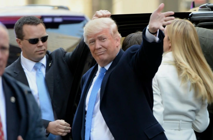 Donald Trump à son arrivée au bureau de vote le 8 novembre 2016 à New York