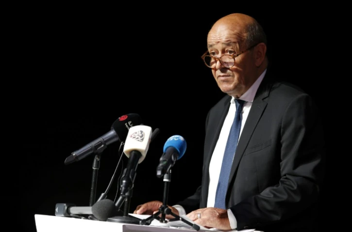 Le ministre des Affaires Etrangères Jean-Yves Le Drian à Abou Dhabi, le 4 septembre 2018