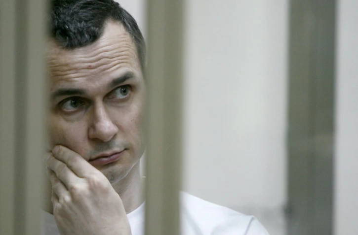 Le réalisateur ukrainien Oleg Sentsov lors de son procès en Russie le 21 juillet 2015.