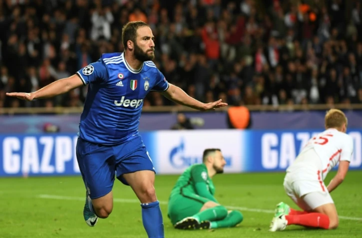 L'attaquant de la Juve Gonzalo Higuain, auteur d'un doublé contre Monaco en Ligue des champions à Louis-II, le 3 mai 2017