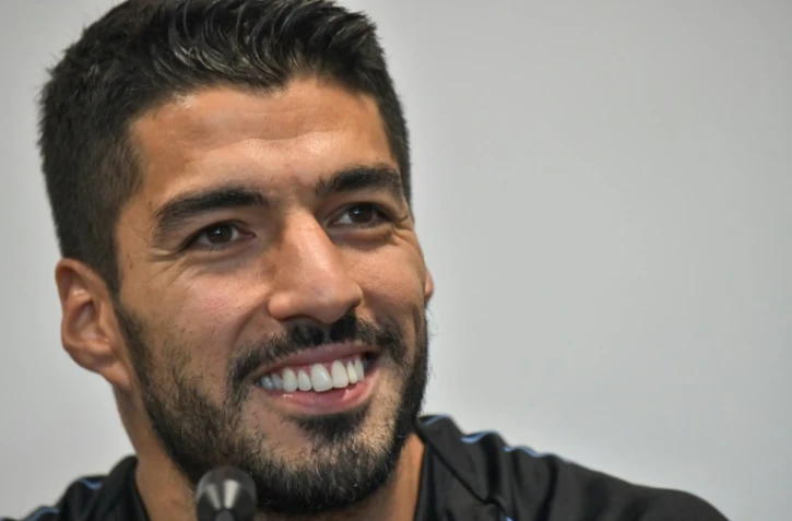 L'attaquant de l'Uruguay Luis Suarez en conférence de presse, le 3 juillet 2018 à Nijni Novgorod 