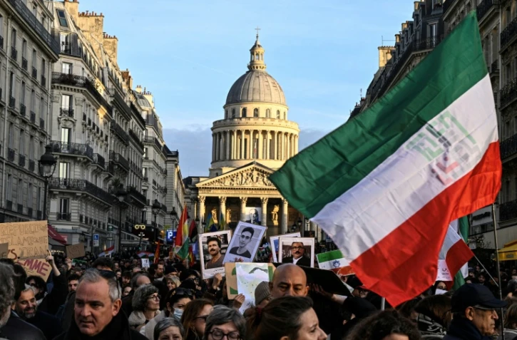 Manifestation de soutien au mouvement de protestation en Iran, le 17 janvier 2026 à Paris