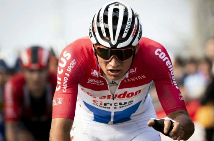 Le Néerlandais Mathieu van der Poel lors du Tour des Flandres, de Anvers à Audenarde, en Belgique, le 7 avril 2019