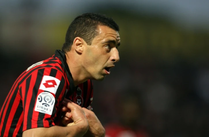 Olivier Echouafni, alors milieu de l'OGC Nice, face à Lorient, le 11 avril 2009 au stade du Ray