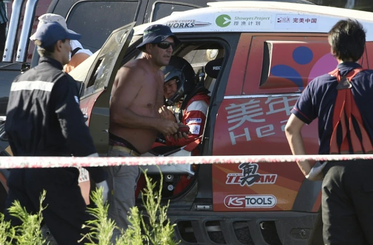 Meiling Guo au volant de la voiture N.360, après une sortie de route le 2 janvier 2016 à Buenos Aires