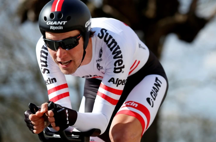 L'Autrichien Georg Preidler lors du prologne de Paris-Nice 2016, un contre-la-montre de 6,1 km, à Conflans-Sainte-Honorine, le 6 mars 2016   