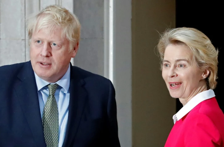 Le Premier ministre britannique Boris Johnson et la présidente de la Commission européenne Ursula von der Leyen, le 8 janvier 2020 à Londres