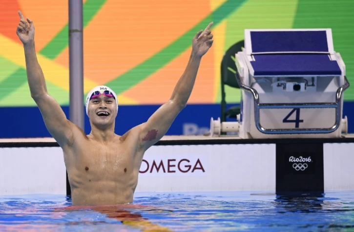 Le Chinois Sun Yang sacré champion olympique sur 200 m nage libre, à Rio le 8 août 2016