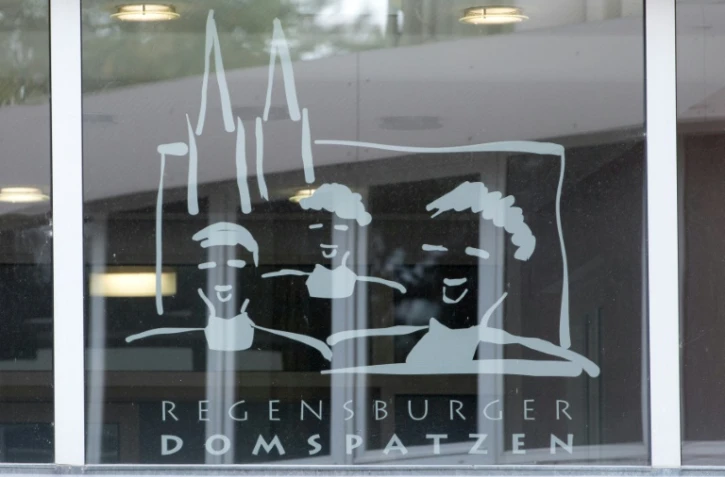 Logo du ch?ur des "Regensburger Domspatzen" ("les Moineaux de la cathédrale de Ratisbonne"), dans le sud de l'Allemagne, le 12 octobre 2016