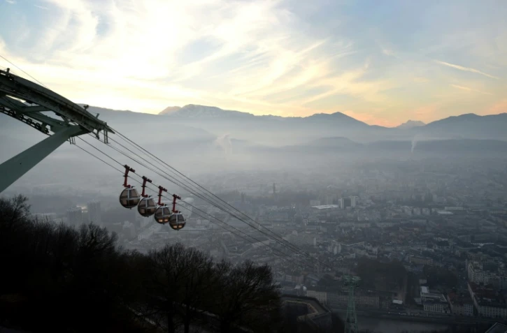 Vue aérienne de Grenoble, le 13 décembre 2016