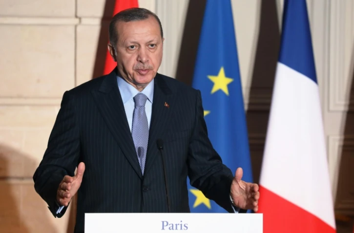 Recep Tayyip Erdogan, le 5 janvier 2018 à l'Elysée