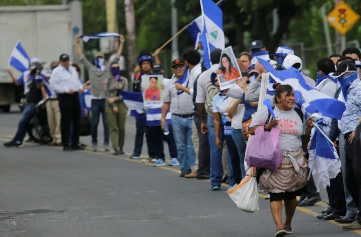 Des manifestants ont manifesté le 30 août 2018 à Managua pour demander la libération de prisonniers politiques