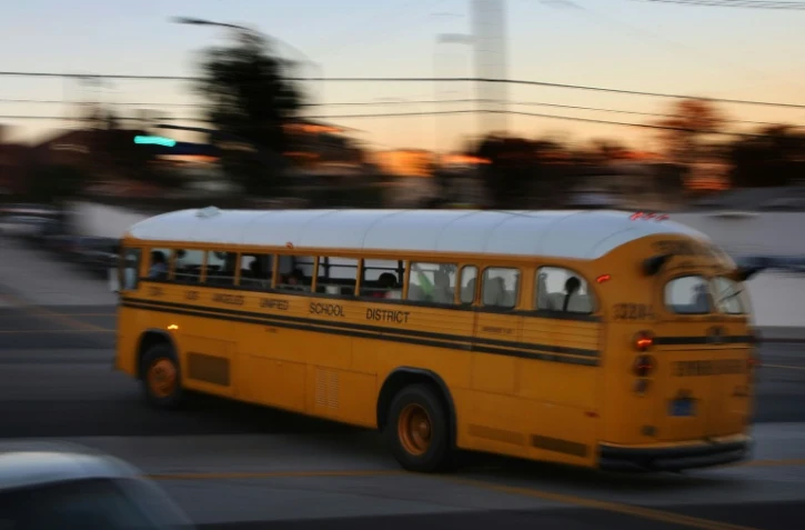Un bus scolaire à Los Angeles (Californie), le 8 octobre 2008