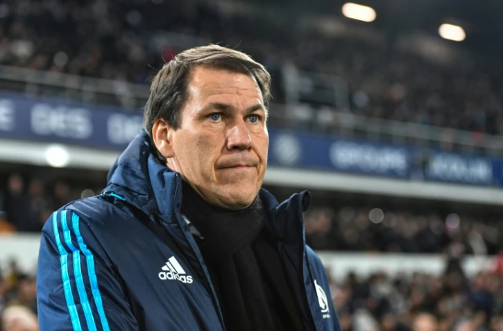 L'entraîneur de l'OM Rudi Garcia lors du match à Montpellier, le 3 décembre 2017