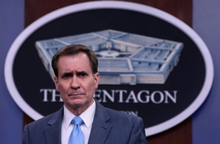Le porte-parole du pentagone, John Kirby, durant un point de presse à Washington, le 1er février 2022 