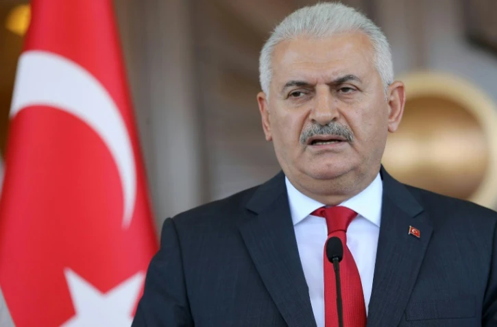 Le Premier ministre turc Binali Yildirim lors d'une conférence de presse à Ankara, le 16 juillet 2016