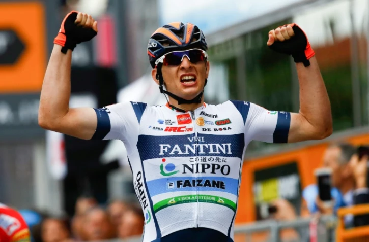 L'Italien Damiano Cima remporte la 18e étape du Giro, le 30 mai 2019 à Santa Maria di Sala 