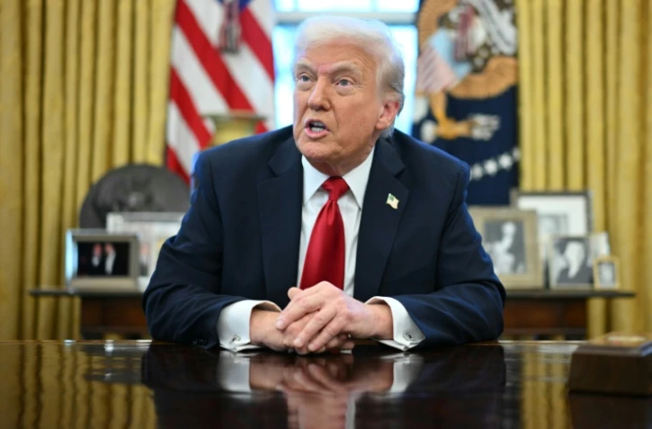 Le président américain Donald Trump annonce des droits de douane sur les automobiles, le 26 mars 2025 à Washington