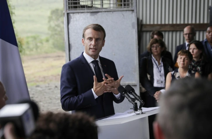 Le président Emmanuel Macron à Morne-Rouge, en Martinique, lors de son déplacement aux Antilles, le 27 septembre 2018