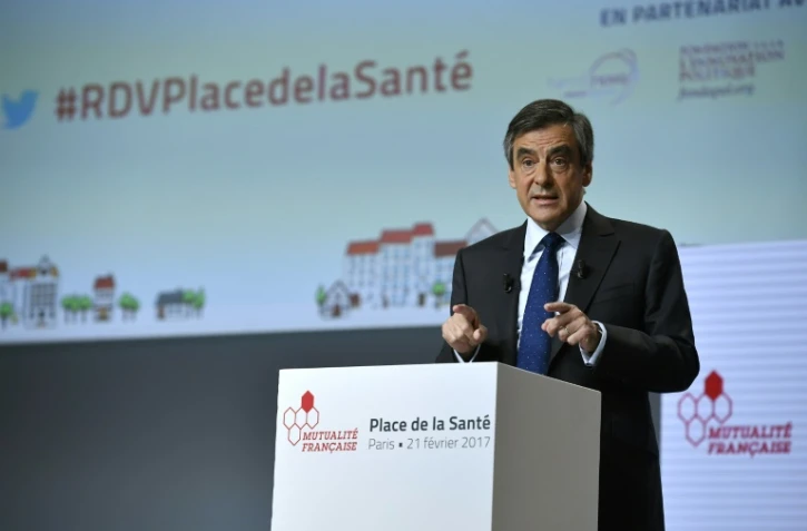 Le candidat du parti Les Républicains à la présidentielle François Fillon le 21 février 2017 au Palais Brongiart à Paris