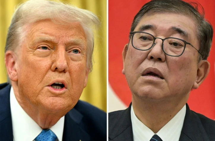 Le président américain Donald Trump (à gauche) à la Maison Blanche, à Washington, le 31 janvier 2025 ; et le Premier ministre japonais Shigeru Ishiba (à droite),à Tokyo, le 21 janvier 2025
