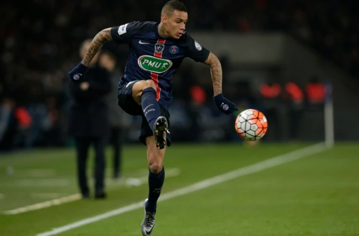 Le défenseur du PSG Gregory van der Wiel lors d'un match contre Toulouse, le 19 janvier 2016 au Parc des Princes