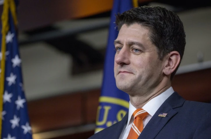 Le président de la Chambre des représentants Paul Ryan s'exprime devant la presse au Congrès américain le 17 janvier 2018