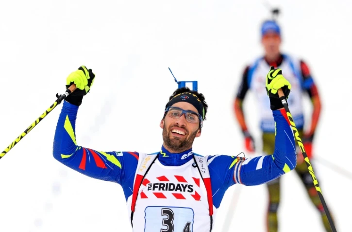 Le biathlète français Martin Fourcade, lors de la victoire en relais mixte aux Mondiaux à Oslo, le 3 mars 2016