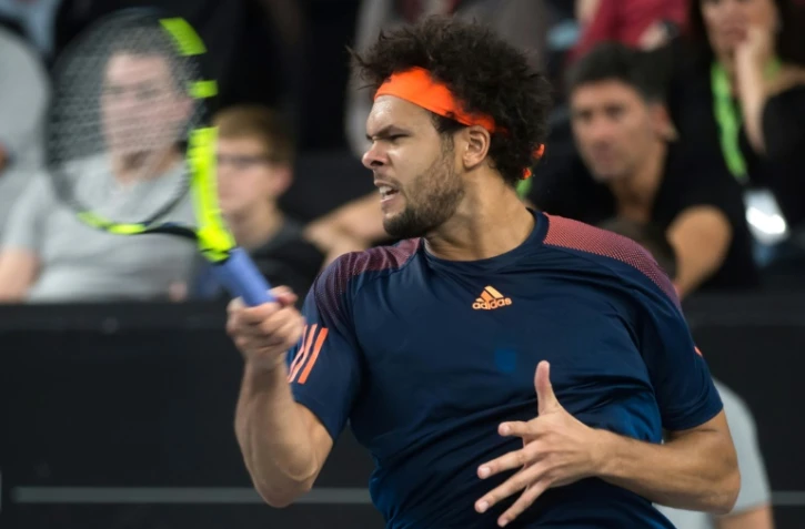 Jo-Wilfried Tsonga face à l'Australien Nick Kyrgios en demi-finales du tournoi de Marseille, le 25 février 2017