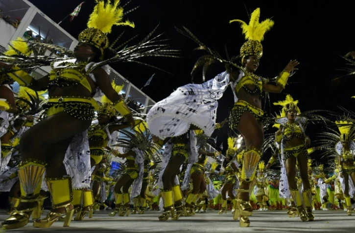 Défilé de l'école de samba Sao Clemente le 27 avril 2017 à Rio de Janeiro 