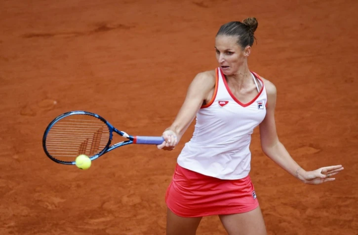 La Tchèque  Karolina Pliskova lors de son match contre l'Egyptienne Mayar Sherif, à Roland-Garros, le 29 septembre 2020