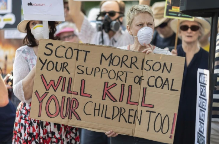 Manifestation contre le Premier ministre australien Scott Morrison, le 19 décembre 2019 à Sydney