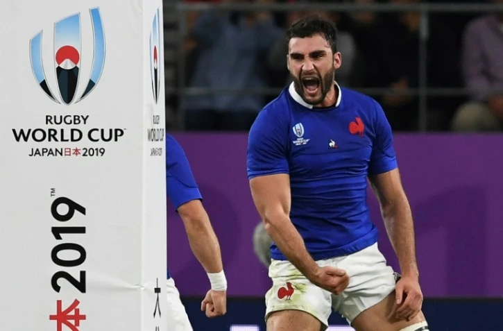 Charles Ollivon, flanker et capitaine du XV de France, en quarts de finale de la Coupe du monde 2019 contre le Pays de Galles, le 20 octobre 2019 Ă l'Oita Stadium Ă Oita au Japon