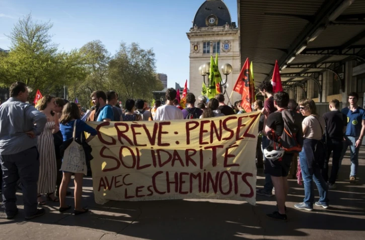 Manifestation de cheminots à Toulouse, le 17 avril 2018