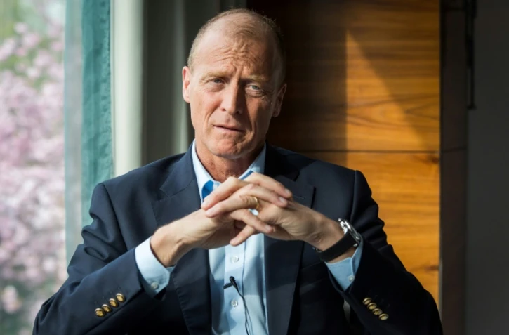 Le patron d'Airbus Tom Enders lors d'une interview accordée à l'AFP à Amsterdam, le 12 avril 2017