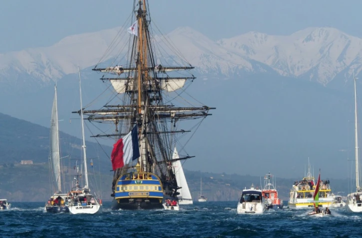 L'Hermione à Port-Vendres en avril 2018