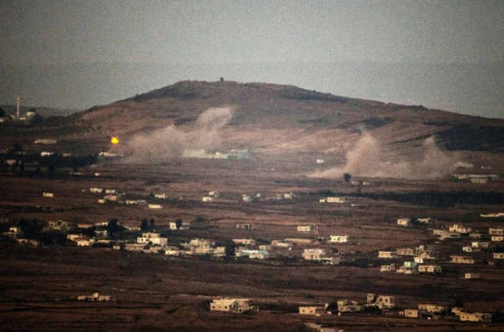 Le plateau du Golan en Syrie dans une photos du 27 novembre 2014 où trois miliciens prorégime ont été tués et deux blessés  dans un bombardement israélien qui a visé leur camp dans la localité de Qouneitra