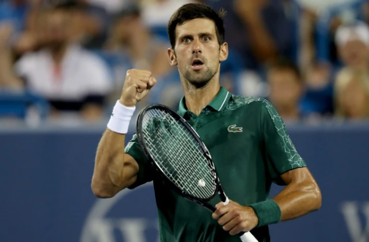 Le Serbe Novak Djokovic face au Bulgare Grigor Dimitrov lors du 3e tour du Masters 1000 de Cincinnati (Ohio), le 16 août 2018 