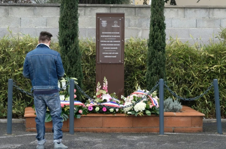 Mémorial en hommage au parachutistes tués en 2012 par Mohamed Merah, à Montauban le 15 mars 2017 
