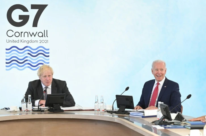 Le Premier ministre britannique Boris Johnson et le président américain Joe Biden au sommet du G7 à Carbis Bay, le 12 juin 2021