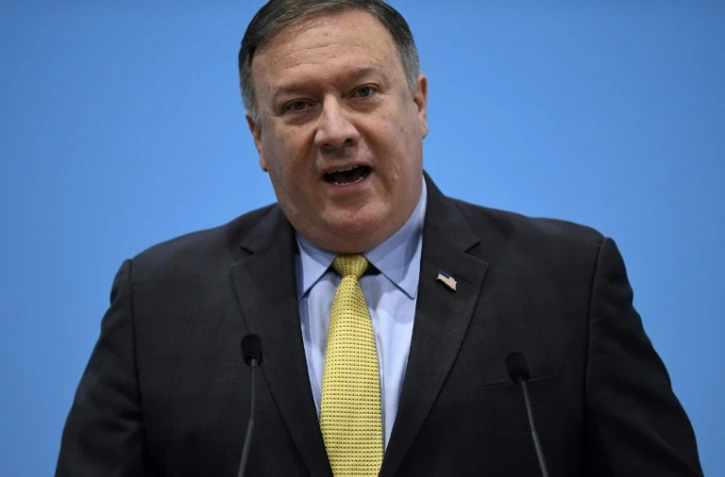 Le secrétaire d'Etat américain Mike Pompeo en conférence de presse à Singapour, le 3 août 2018