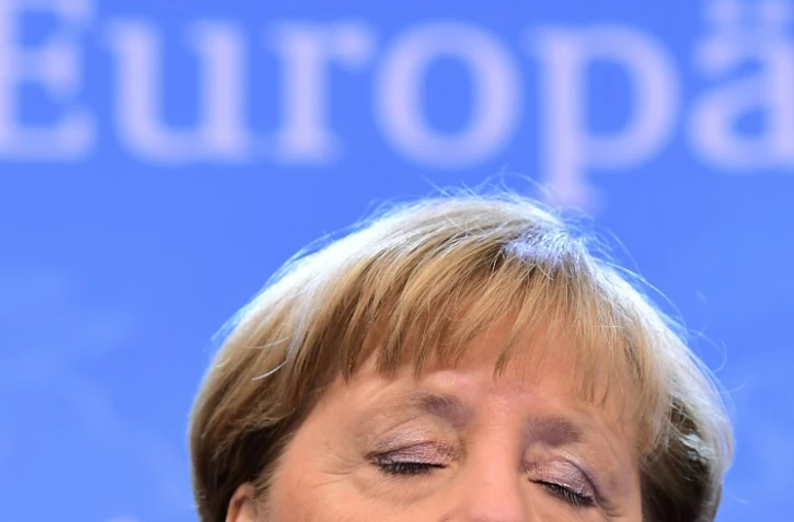 La chancelière allemande Angela Merkel à une conférence de presse après un sommet européen à Bruxelles le 15 décembre 2016