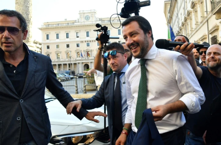 Le nouveau ministre italien de l'Intérieur Matteo Salvini, le 1er juin 2018 à Rome