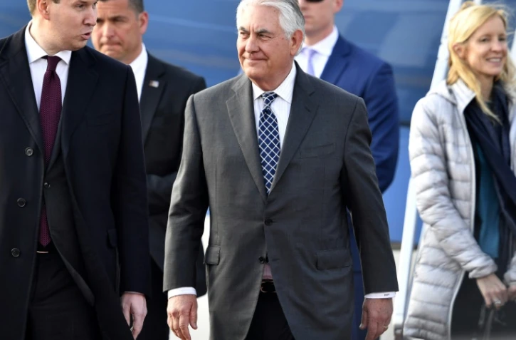 Le secrétaire d'Etat américain, Rex Tillerson, à son arrivée à l'aéroport de Moscou, le 11 avril 2017