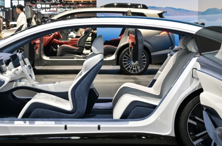 Une Ocean S BYD au salon automobile de Shanghai le 23 avril 2025
