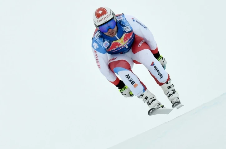 Le Suisse Beat Feuz lors d'un entraînement de descente à Kitzbühel, le 18 janvier 2018