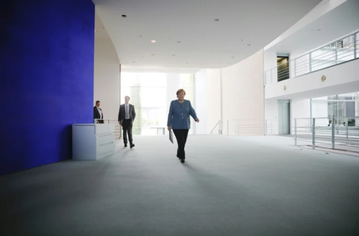 La chancelière allemande Angela Merkel avant un point presse consacré à l'affaire Navalny, le 2 septembre 2020 à Berlin