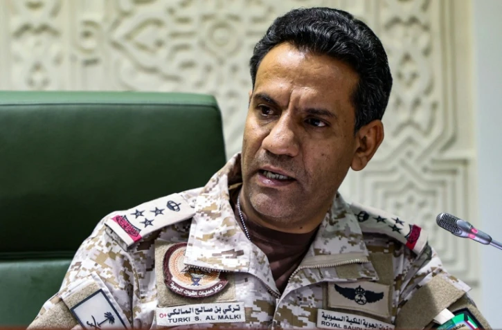 Le porte-parole de la coalition militaire dirigée par l'Arabie saoudite au Yémen, Turki al-Maliki, à Riyad, le 22 mars 2021