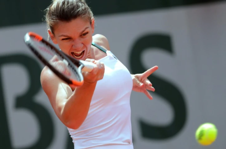 Simona Halep lors de sa victoire devant Elina Svitolina, le 7 juin 2017 à Roland-Garros