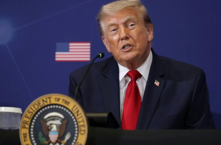 Le président américain Donald Trump prend la parole lors du Sommet sur la défense et l'innovation de Pennsylvanie, organisé à l'US Army War College le 15 juillet 2026 à Carlisle, aux Etats-Unis